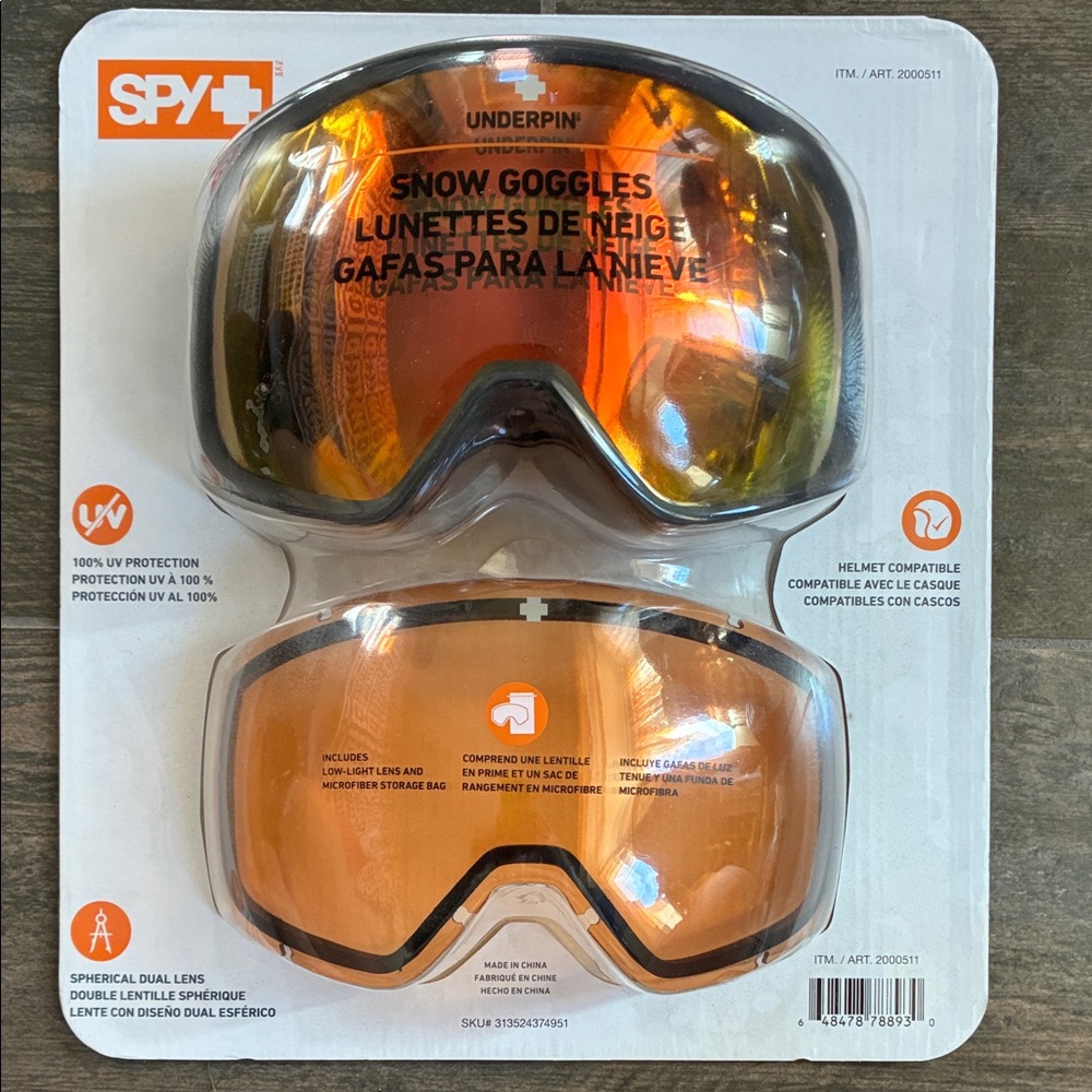 SPY Underpin Snow Goggles with Amber Lenses